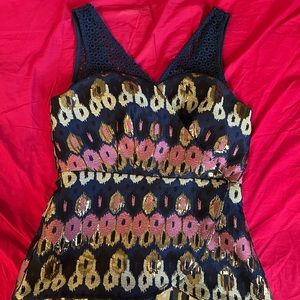 Anthropologie HD in Paris Yana Jacquard Peplum Top Size 0